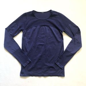 Fabletics Blue Mesh Musetta Seamless L/S Top L